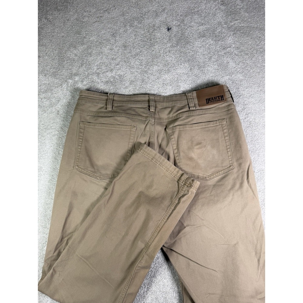 Duluth Trading Flex Fire Hose Pants Mens 36x34 Khaki Work Utility Stretch